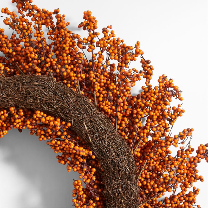 Faux Orange Mini Berry Wreath 32'