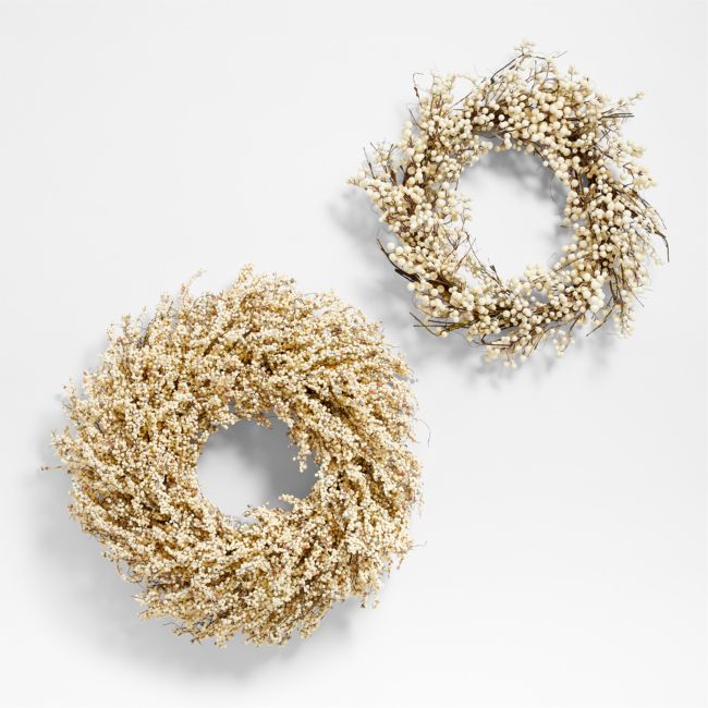 Faux White Mini Berry Wreath 32'