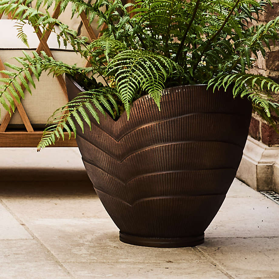 Hackney Large Bronze Metal Indoor/Outdoor Planter 18'x16' by Jake Arnold