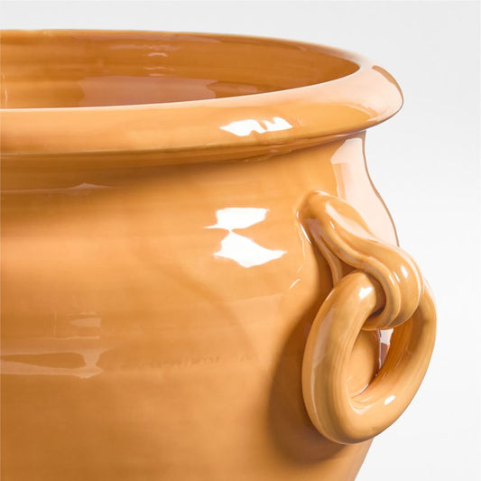 Genoa Small Tuscan Yellow Italian Ceramic Indoor/Outdoor Planter 10'x9.5'