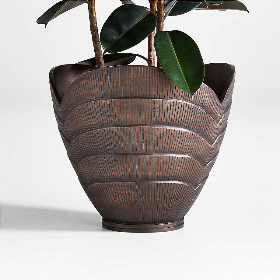 Hackney Large Bronze Metal Indoor/Outdoor Planter 18'x16' by Jake Arnold
