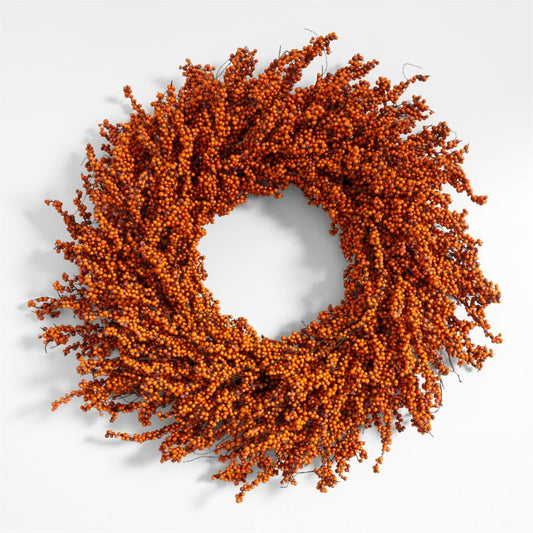 Faux Orange Mini Berry Wreath 32'
